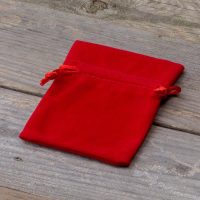 Fluwelen zakjes 8 x 10 cm - rood Kerst tassen