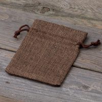 Jute zakjes 9 x 12 cm - donkere natuurlijke kleur