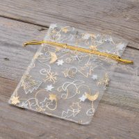 Organza zakjes 10 x 13 cm - Kerstmis / 8 Toepassingen