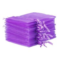 Organza zakjes 10 x 13 cm - donkerpaars Lavendel en potpourri