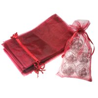 Organza zakjes 11 x 20 cm - bordeaux Tafeldecoratie