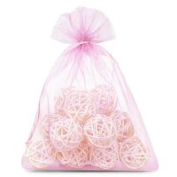 Organza zakjes 12 x 15 cm - lichtroze Roze zakjes