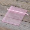 Organza zakjes 12 x 15 cm - lichtroze Valentijn