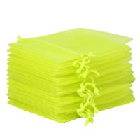 Organza zakjes 13 x 18 cm - neon groen Pasen