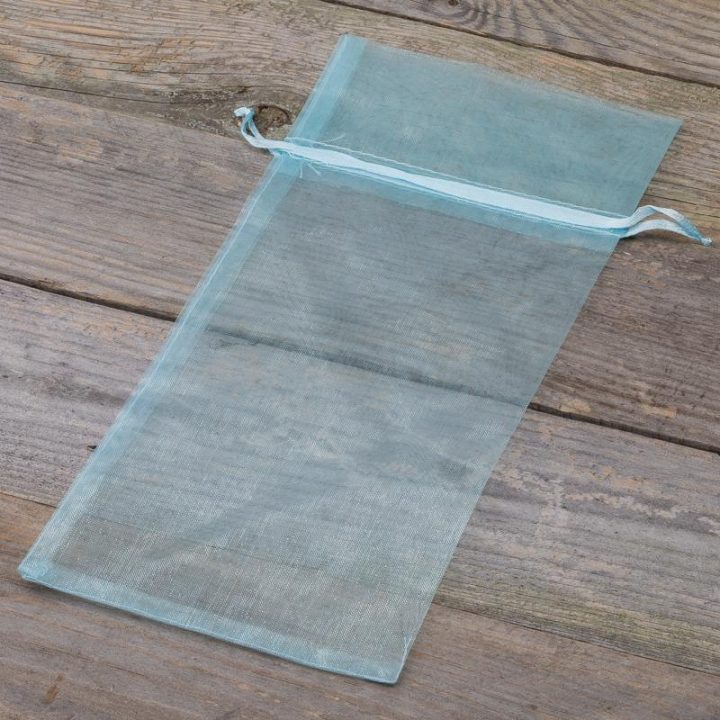 Organza zakjes 13 x 27 cm - hemelsblauw Fruitzakken