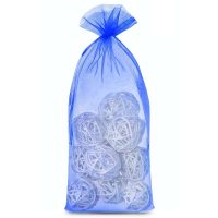 Organza zakjes 16 x 37 cm - blauw Blauwe zakjes