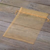 Organza zakjes 26 x 35 cm - goud Zakken met snelle en gemakkelijke sluiting