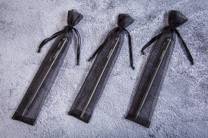 Organza zakjes 3,5 x 19 cm - zwart Halloween