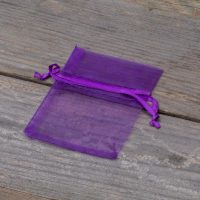 Organza zakjes 6 x 8 cm - donkerpaars Lavendel en potpourri