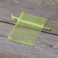 Organza zakjes 6 x 8 cm - groen Pasen