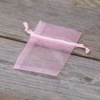 Organza zakjes 6 x 8 cm - lichtroze Lavendel en potpourri