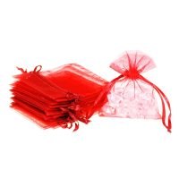 Organza zakjes 6 x 8 cm - rood Tafeldecoratie