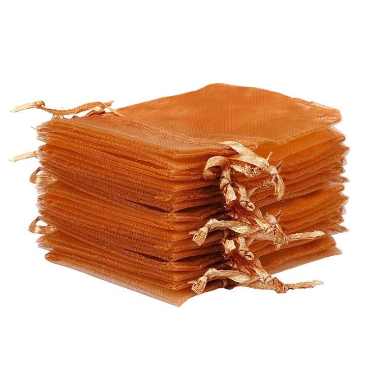 Organza zakjes 8 x 10 cm - bruin Kleine Zakjes 8x10 cm