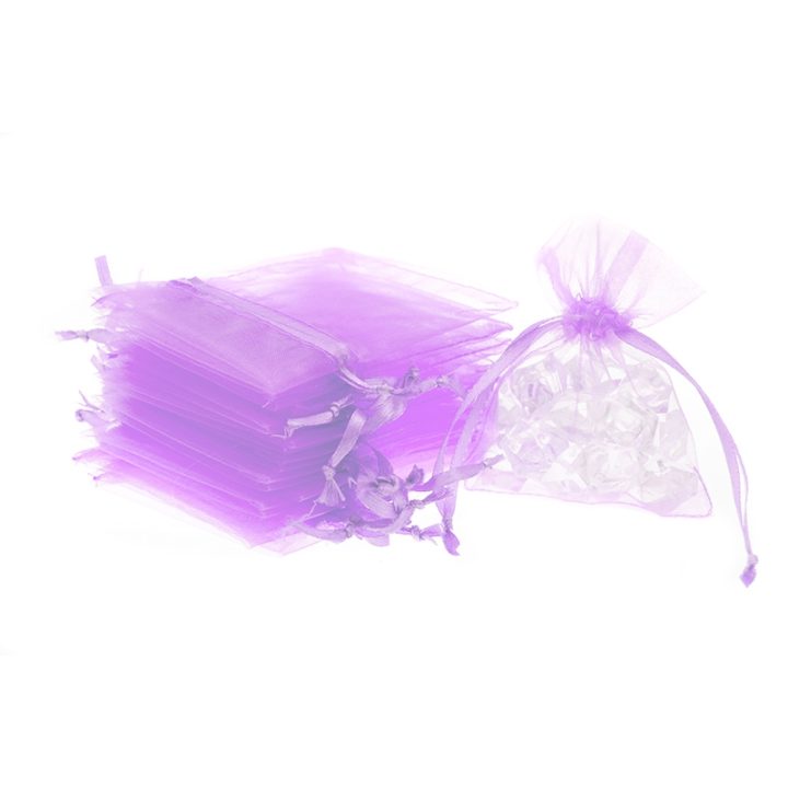 Organza zakjes 8 x 10 cm - lichtpaars Lavendel en potpourri