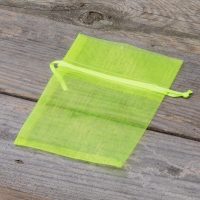 Organza zakjes 9 x 12 cm - neon groen Pasen