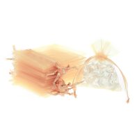 Organza zakjes 8 x 10 cm - zalmkleurig Heilige communie