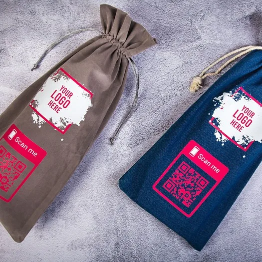 Merkherkenning door gepersonaliseerde zakjes voor eigen producten 2 Stoffen zakje bedrukt met je merklogo