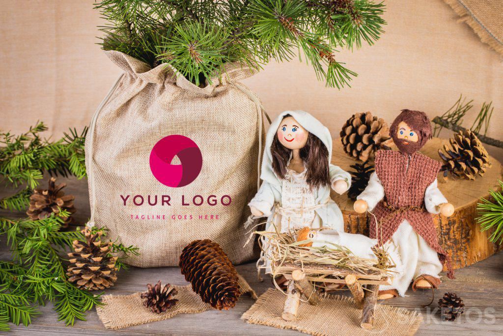 Jute zakjes met een opdruk, maak ze samen met ons! 2 Decoratie van bloempotten met zakjes met het bedrijfslogo.