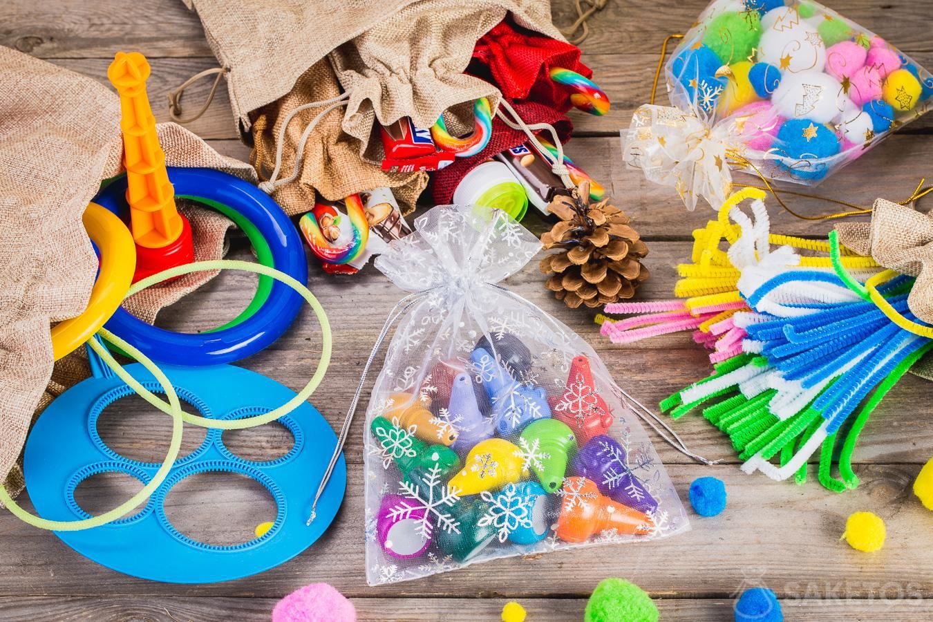 Zakjes zijn ideaal voor het opbergen van speelgoed.