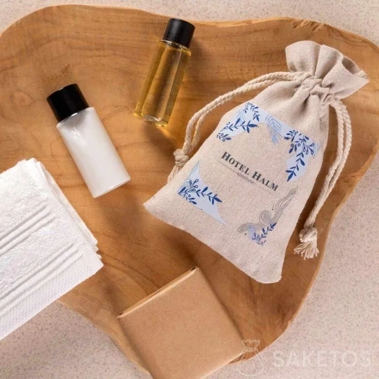 Linnen zak voor hotel toiletartikelen