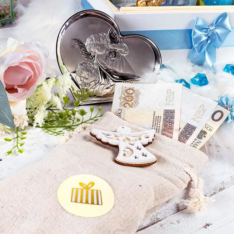 Doopsherinneringsdoos voor een jongen? Wij hebben iets beters! 5 Een linnen geldzak voor een kind en een geschenkdoos voor een jongen