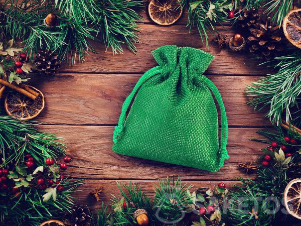 Jute zakjes met een opdruk, maak ze samen met ons! 4 Een groen zakje van jute