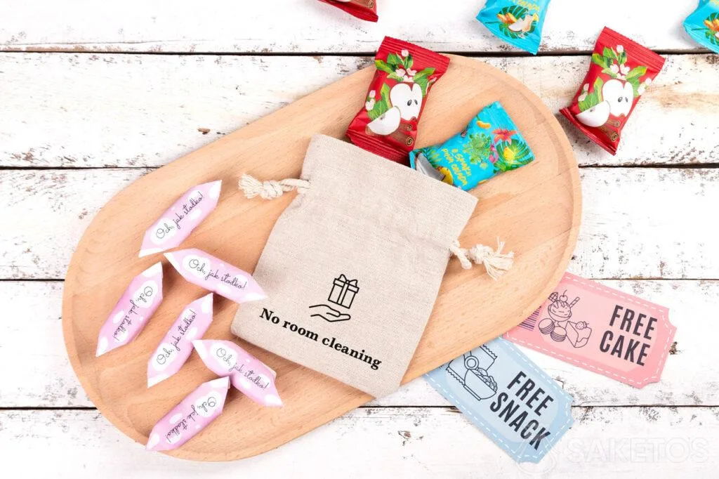 Stoffen zakje voor geschenken voor gasten