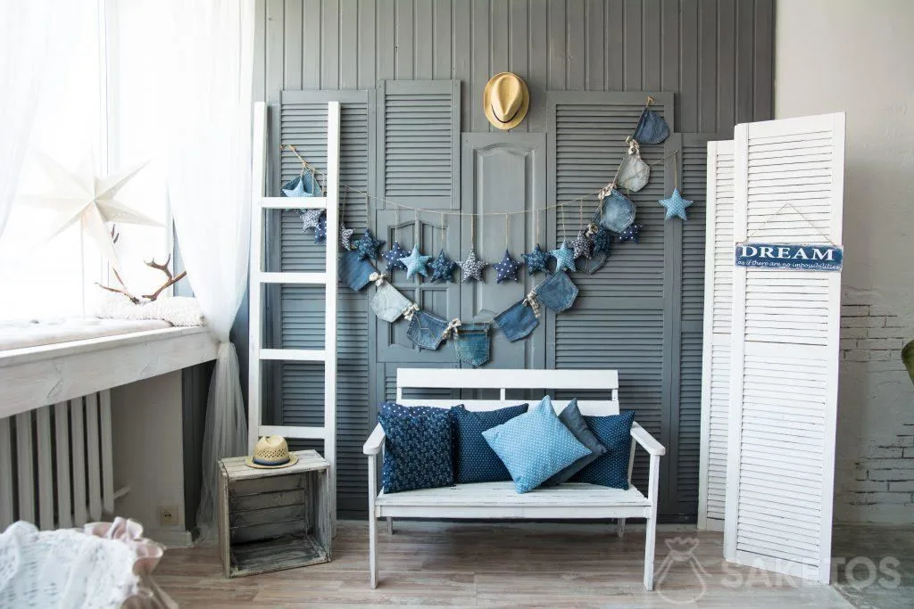 Jeans stof (Denim) - inspirerende toepassing 3 Jeans (Denim) in de binnenhuis decoratie