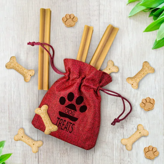 Hoe bewaar je traktaties en accessoires voor je huisdier? Gepersonaliseerde zakjes voor je huisdier 2 zakjes met opdruk voor honden