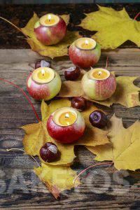 Hoe decoreer je een kandelaar voor op tafel? 3 DIY herfst appel kaarsenhouder