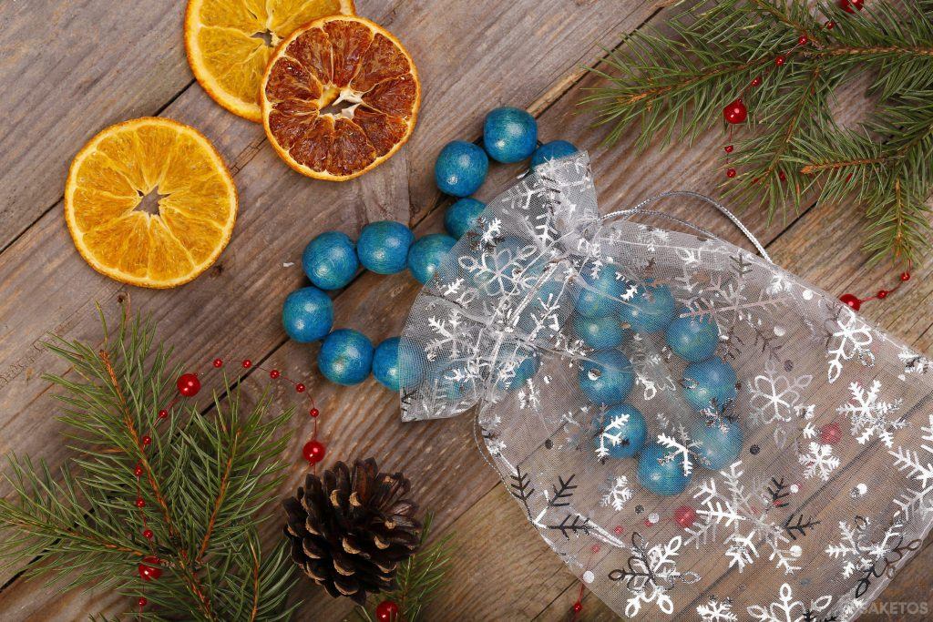 Kerst organza zakjes voor sieraden