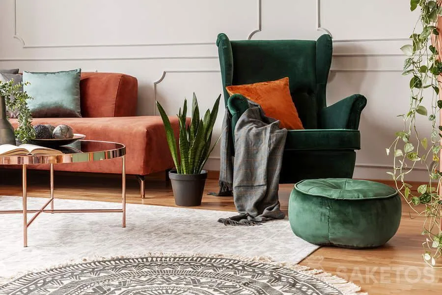 Velours - hoe ontstaat deze stof en waar wordt zij zoal voor gebruikt? 4 3.Velours is nog steeds sterk aanwezig in interieur designs
