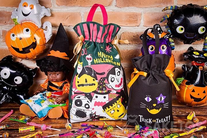Halloween candy hunt, het zoeken naar snoep - Halloween speelplezier 6 Nonwoven tassen voor Halloween