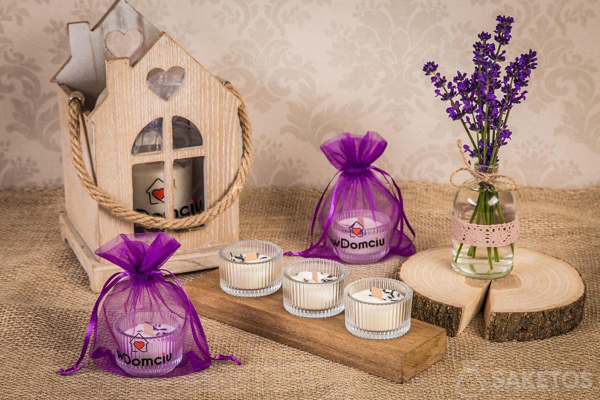 Organza zakjes voor handgemaakte kaarsen