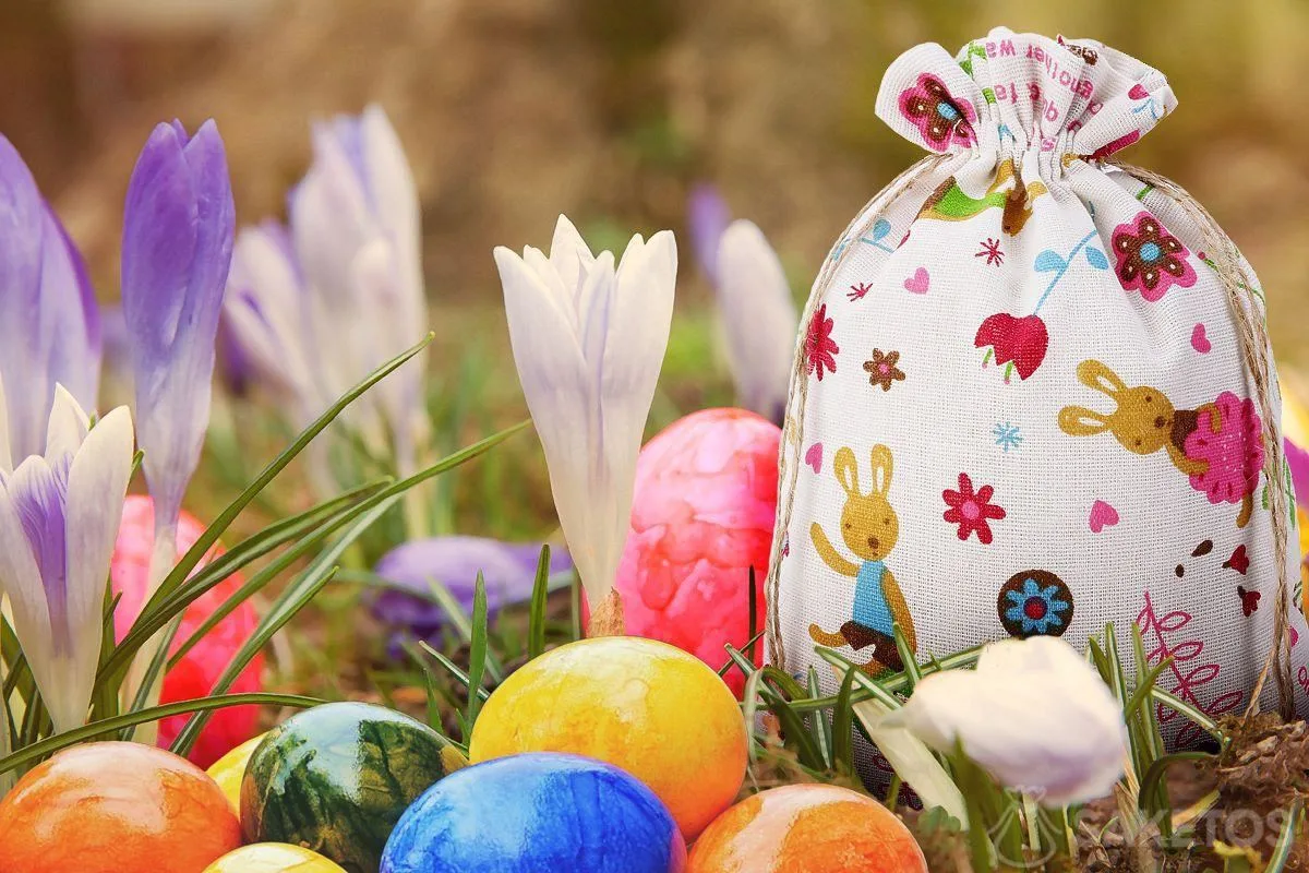 Ideeën voor paasgeschenken, m.a.w. "de paashaas was hier" 3 Zakjes met bedrukking