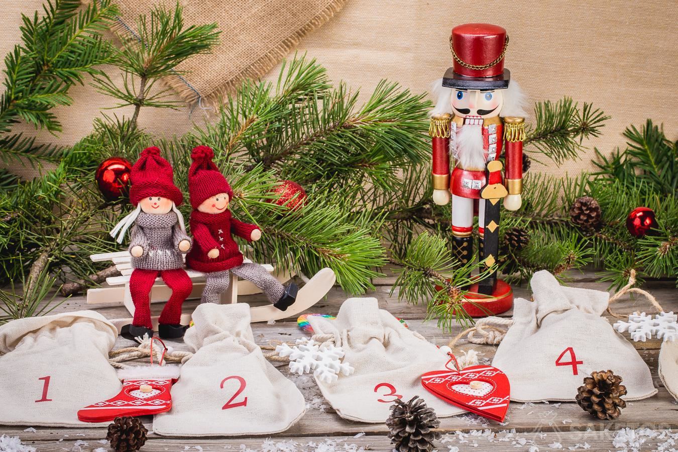 De geschenkzakjes kunnen gebruikt worden om een originele adventskalender te maken