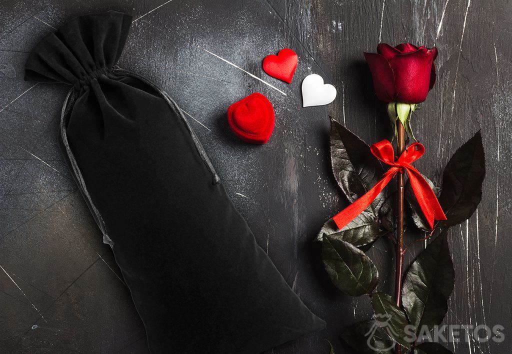 Grote stoffen juwelenzak - zwart velours