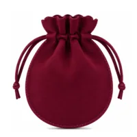 Bordeaux fluwelen zakje 7 x 9 cm - 10 stuks 20