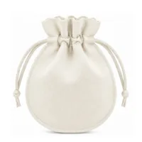 Witte fluwelen zakjes 7 x 9 cm - set van 10 18